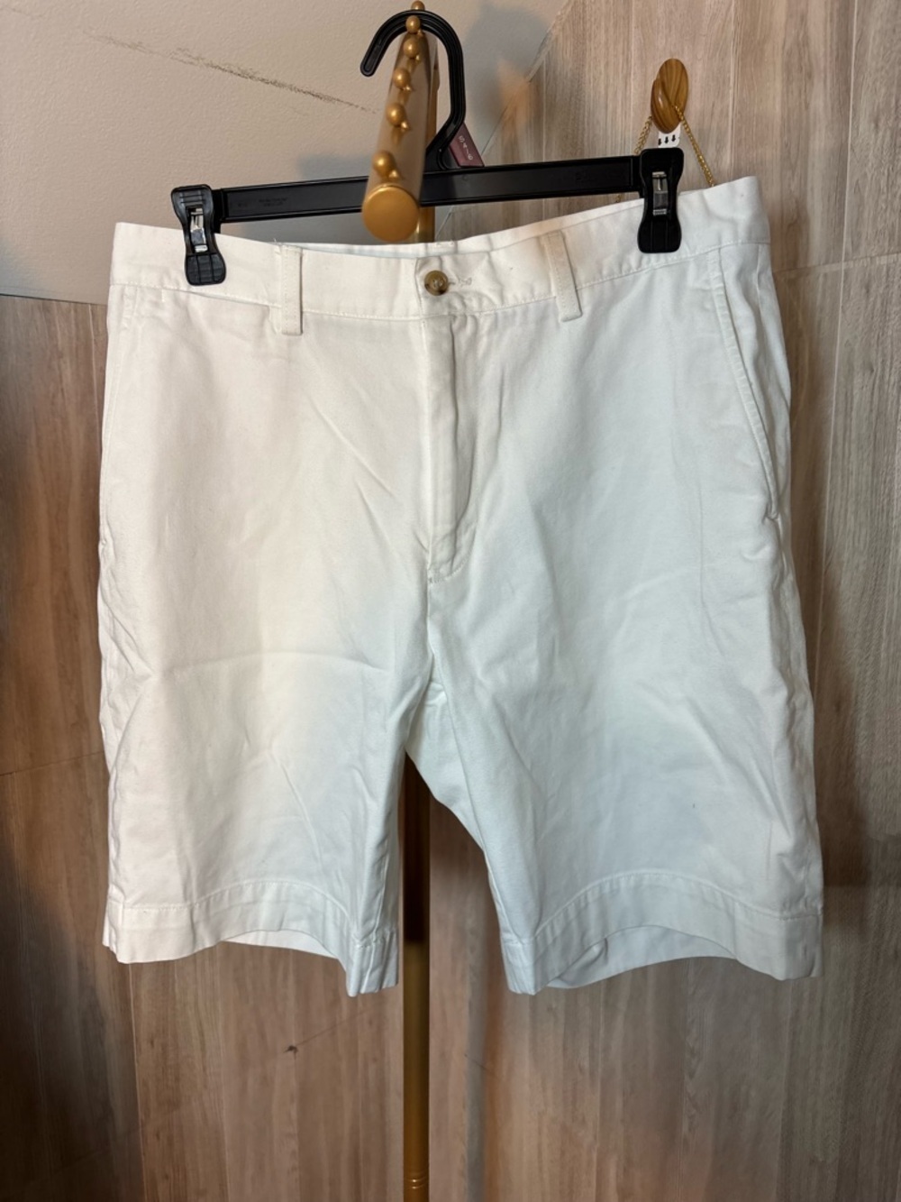 Men’s Polo Ralph Lauren White Flat Front Cotton Shorts